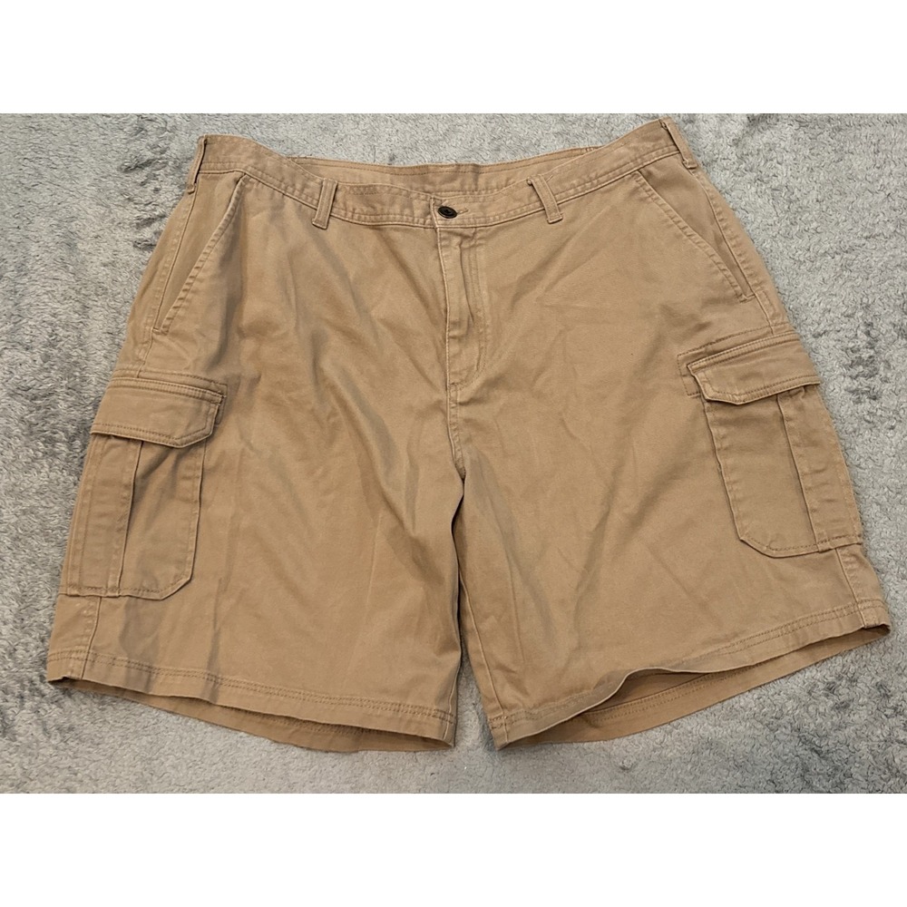 Berkley Jensen Mens 38 Cargo Shorts Beige Tan Outdoor Hiking Casual Stretch Work